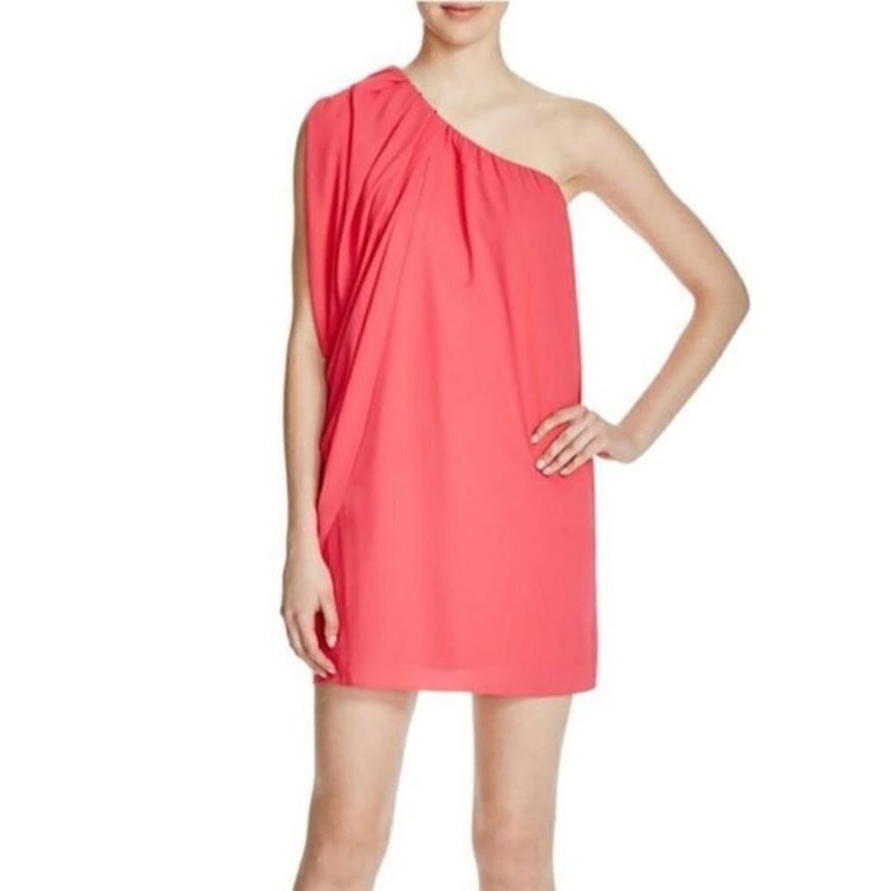 NWT AQUA Gathered One Shoulder Cocktail Mini Dress 0